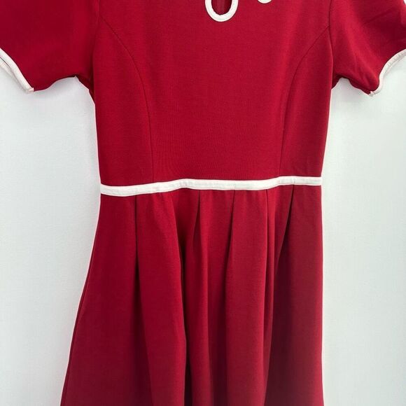 ModCloth Dear Creatures Women’s Burgundy Red Retro Skater Dress - Picture 11 of 12